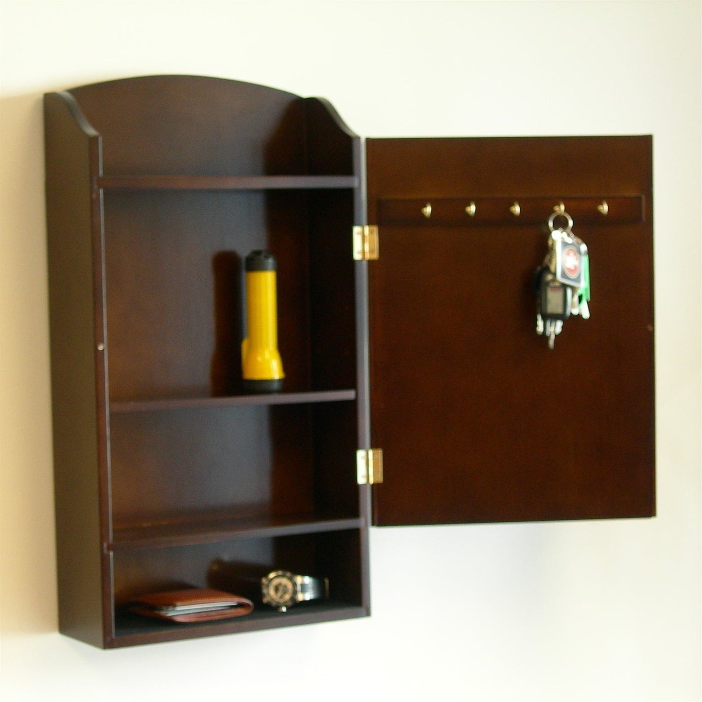 Door / Wall Mount Organizer Letter Holder Mail Sorter in Dark Walnut by FastFurnishings
