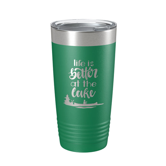Life is Better at the Lake Lake Life Tumbler Travel Mug Insulated Laser Engraved Coffee Cup 20 oz by CarveBright