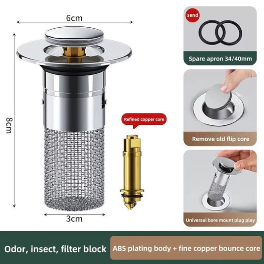 Universal Pop-Up Sink Stopper & Strainer (Anti-Clog & Odor Proof) ForeverGifts's Studio
