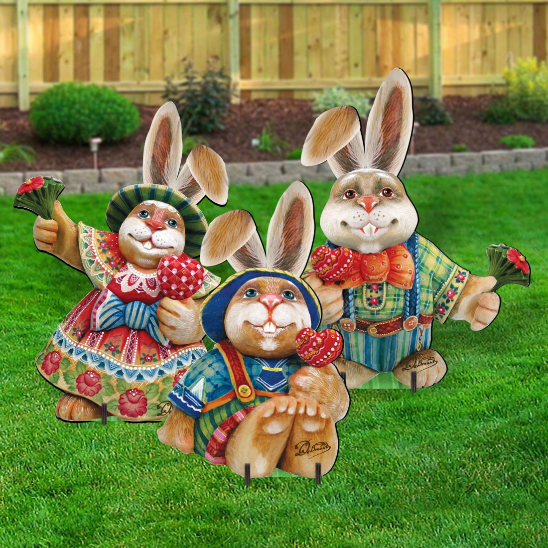 Easter Bunny Family Outdoor Decor by G. DeBrekht by G. DeBrekht