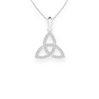 14K Solid Gold Trinity Knot Diamond Necklace by Triple C Diamond's