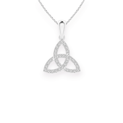 14K Solid Gold Trinity Knot Diamond Necklace by Triple C Diamond's