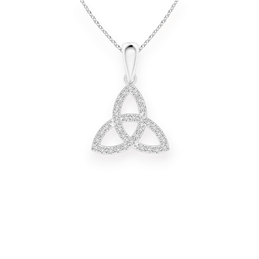 14K Solid Gold Trinity Knot Diamond Necklace by Triple C Diamond's