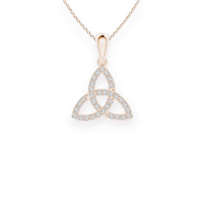 14K Solid Gold Trinity Knot Diamond Necklace by Triple C Diamond's