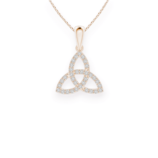 14K Solid Gold Trinity Knot Diamond Necklace by Triple C Diamond's