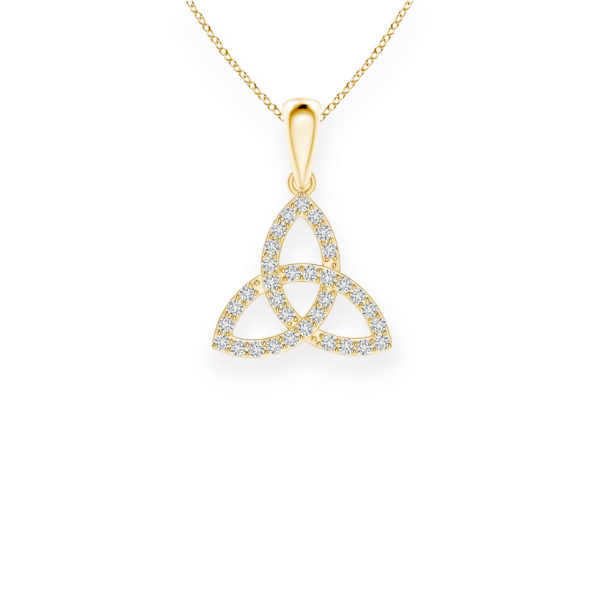 14K Solid Gold Trinity Knot Diamond Necklace by Triple C Diamond's