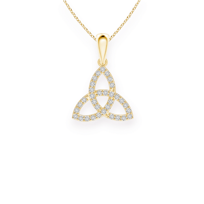 14K Solid Gold Trinity Knot Diamond Necklace by Triple C Diamond's