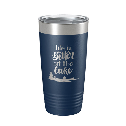Life is Better at the Lake Lake Life Tumbler Travel Mug Insulated Laser Engraved Coffee Cup 20 oz by CarveBright