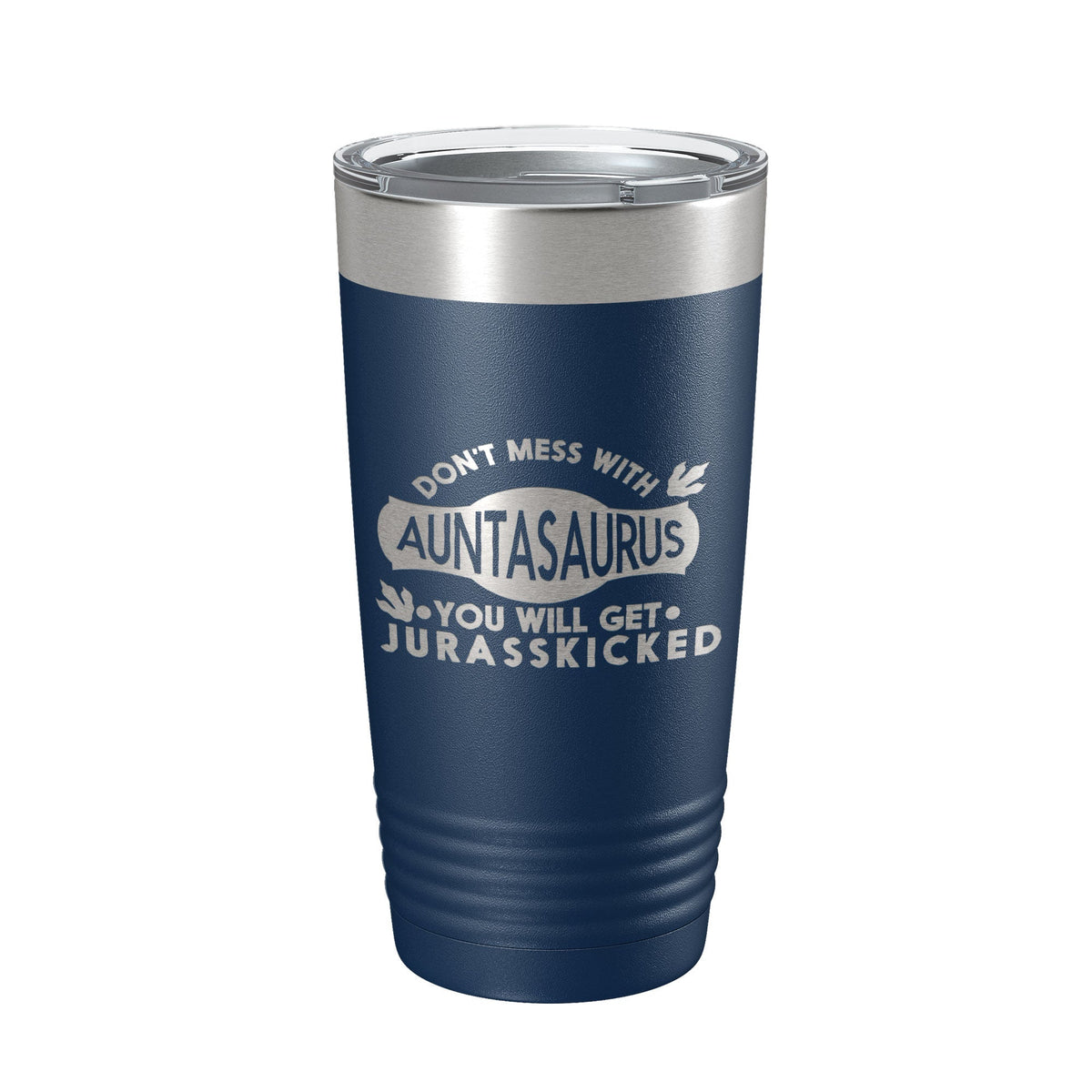 Auntasaurus Tumbler Funny Aunt Gift Travel Mug Jurassic Insulated Laser Engraved Coffee Cup Dinosaur 20 oz by CarveBright
