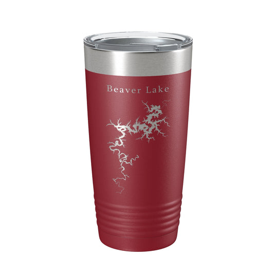 Beaver Lake Map Tumbler Travel Mug Insulated Laser Engraved Coffee Cup Arkansas 20 oz by CarveBright