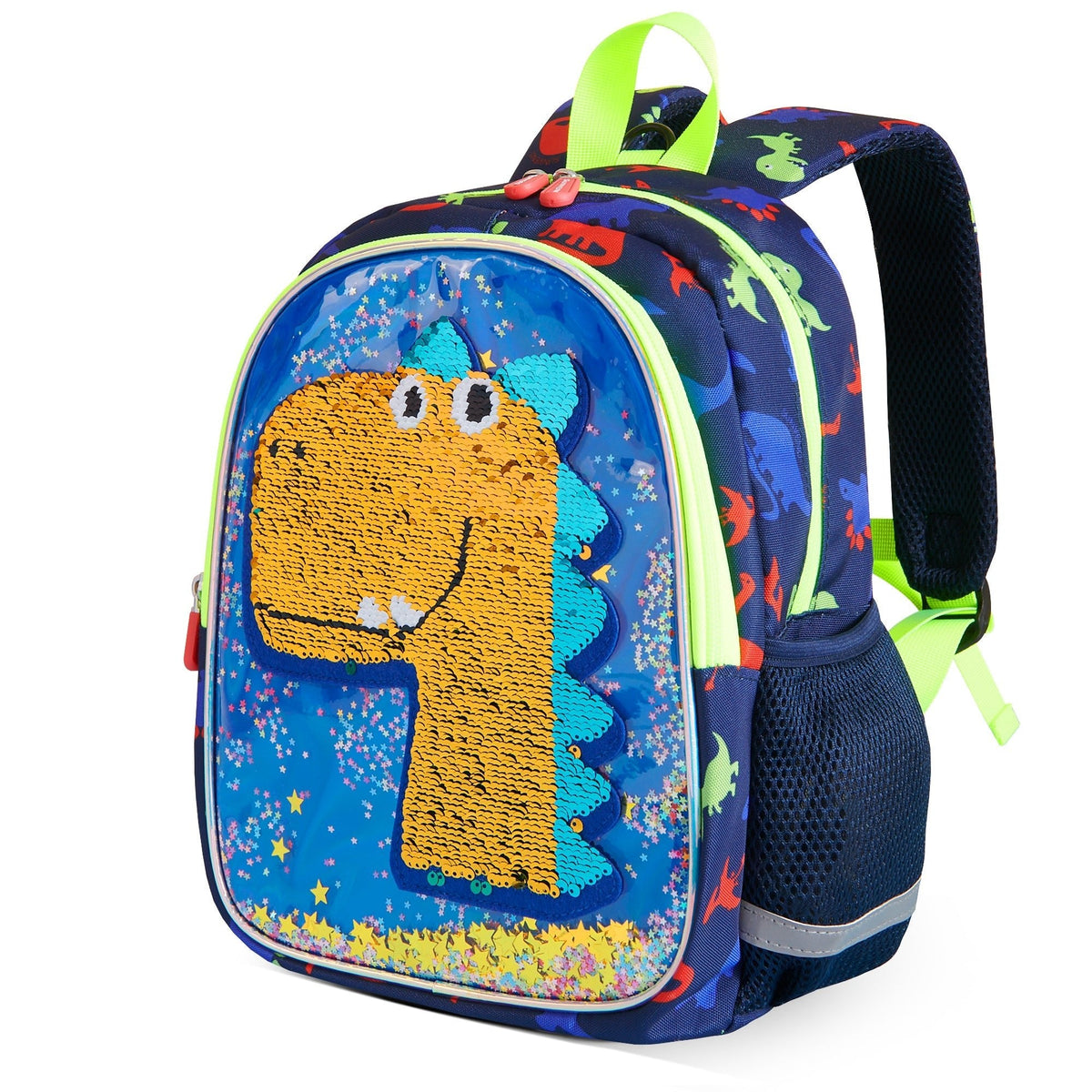 Dinosaur Kids Backpack Reversible Sequins by SUNVENO