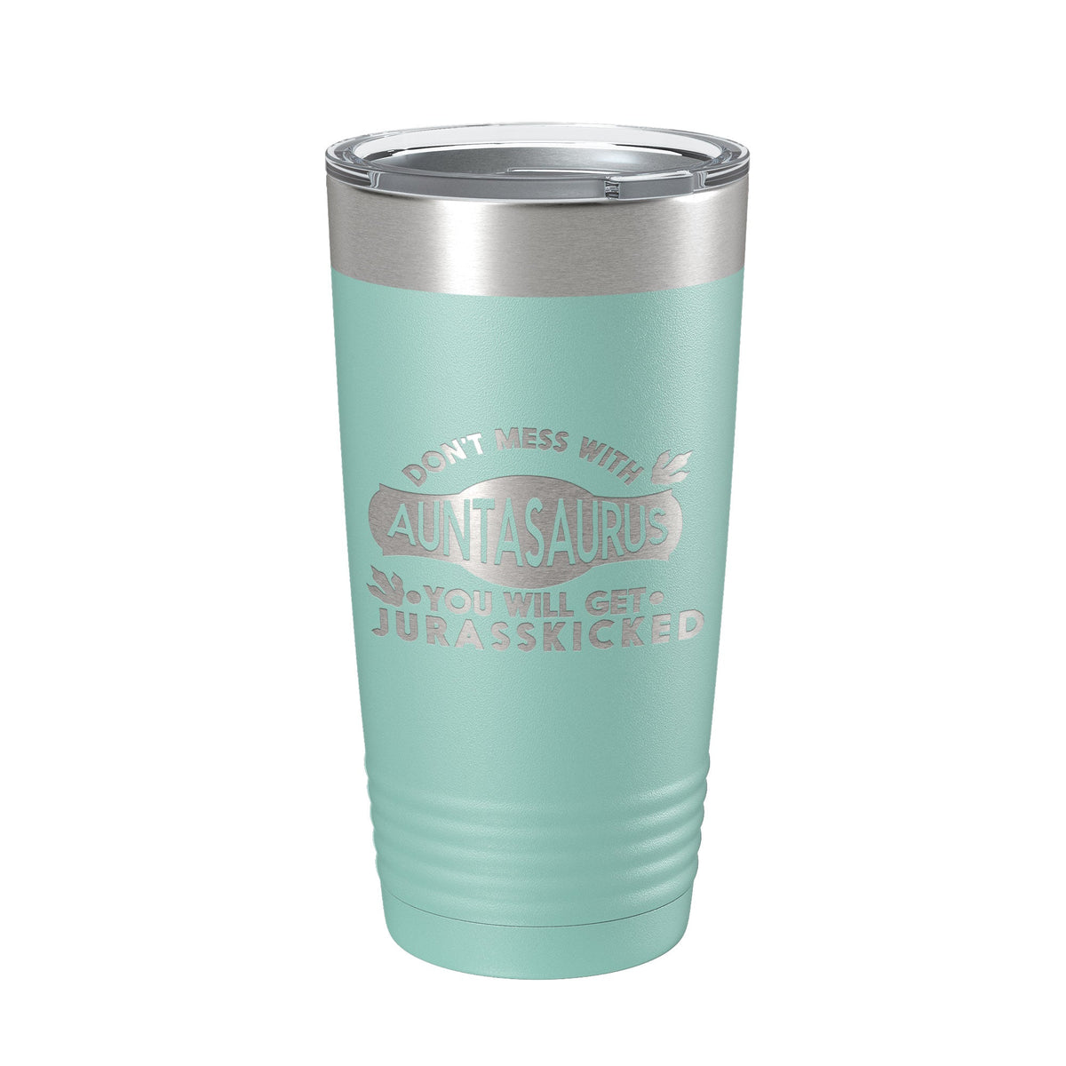 Auntasaurus Tumbler Funny Aunt Gift Travel Mug Jurassic Insulated Laser Engraved Coffee Cup Dinosaur 20 oz by CarveBright
