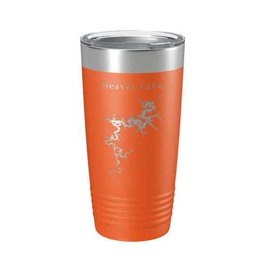 Beaver Lake Map Tumbler Travel Mug Insulated Laser Engraved Coffee Cup Arkansas 20 oz by CarveBright