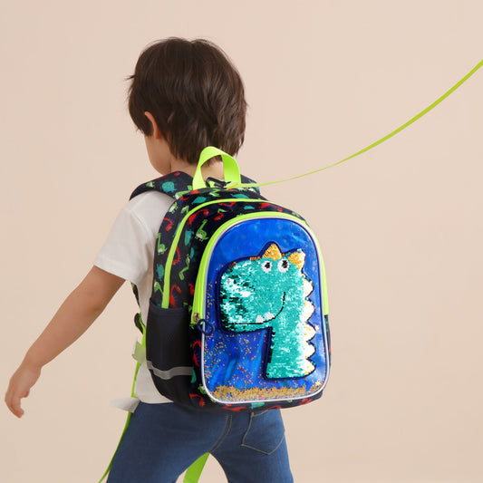 Dinosaur Kids Backpack Reversible Sequins by SUNVENO