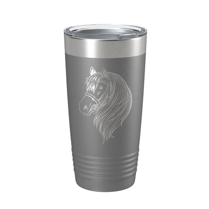 Horse Face Tumbler Horseback Rider Travel Mug Equestrian Gift Insulated Laser Engraved Coffee Cup Horse Lover Farmer 20 oz by CarveBright