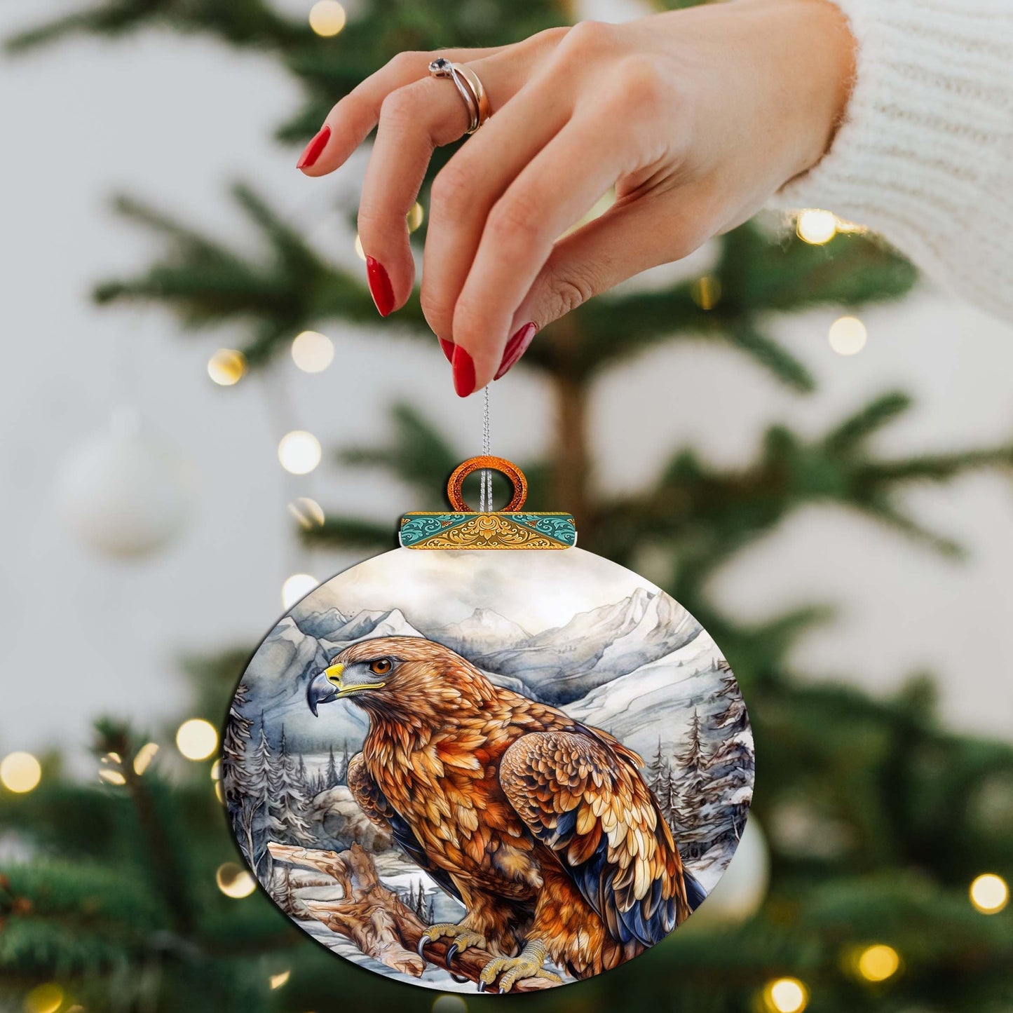 Golden Eagle Majesty Wooden Ornaments by G.Debrekht - Wildlife Holiday Decor - 870062 by G. DeBrekht
