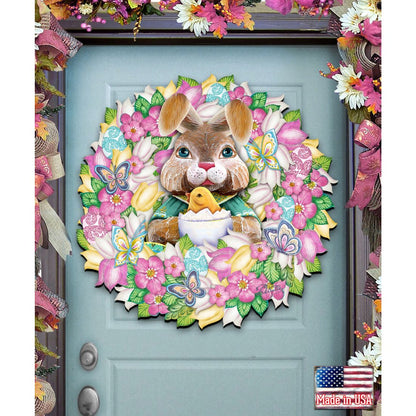 Bunny Holiday Door Wreath by G. DeBrekht by G. DeBrekht