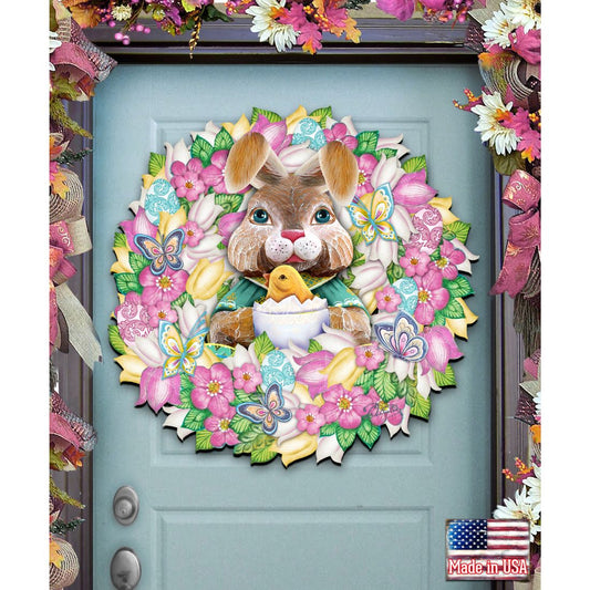 Bunny Holiday Door Wreath by G. DeBrekht by G. DeBrekht