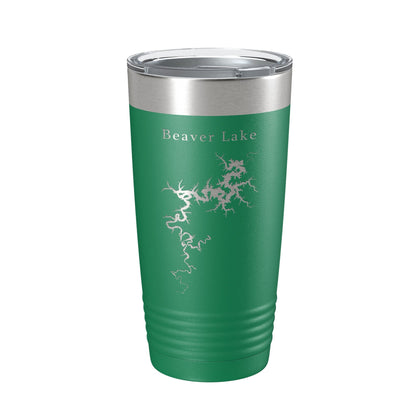Beaver Lake Map Tumbler Travel Mug Insulated Laser Engraved Coffee Cup Arkansas 20 oz by CarveBright