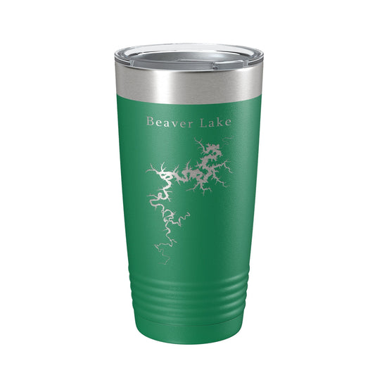 Beaver Lake Map Tumbler Travel Mug Insulated Laser Engraved Coffee Cup Arkansas 20 oz by CarveBright