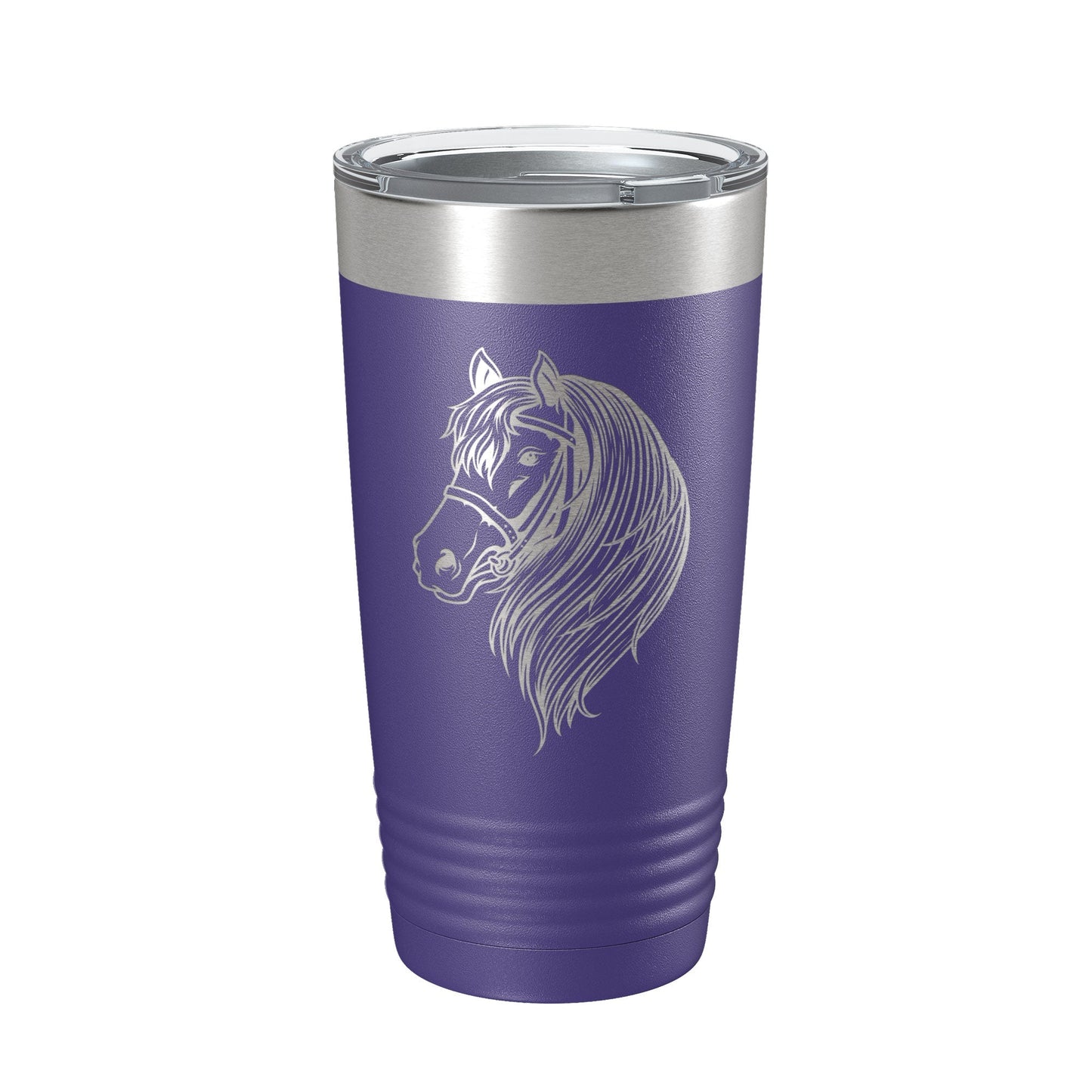 Horse Face Tumbler Horseback Rider Travel Mug Equestrian Gift Insulated Laser Engraved Coffee Cup Horse Lover Farmer 20 oz by CarveBright