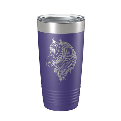Horse Face Tumbler Horseback Rider Travel Mug Equestrian Gift Insulated Laser Engraved Coffee Cup Horse Lover Farmer 20 oz by CarveBright