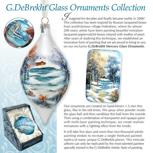 Up-Up and Away Glass Ornament by D. Gelsinger - Christmas Santa Snowman Decor - 71160 by G.DeBrekht