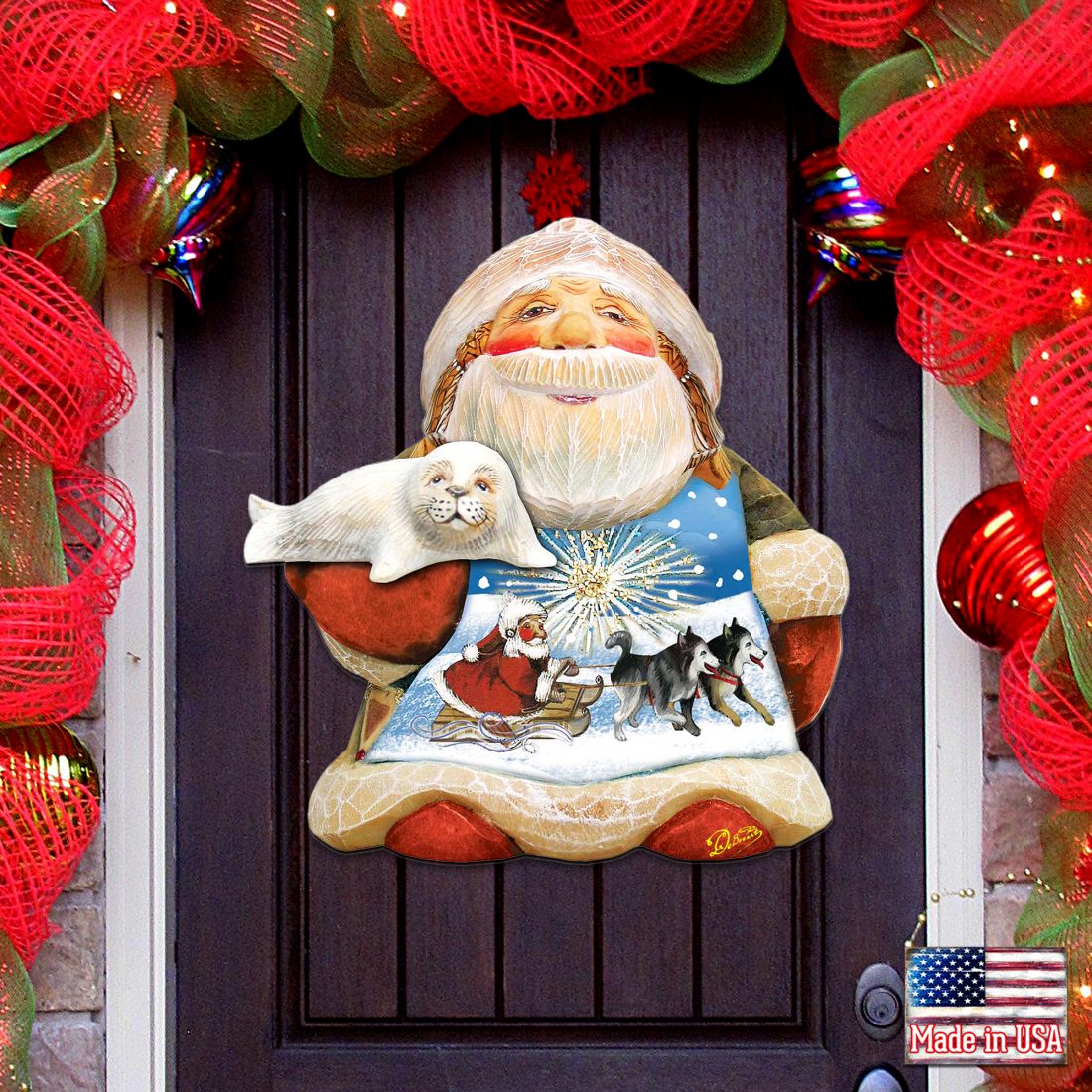 Northern Light Santa Holiday Door Decor by G. DeBrekht - Christmas Decor - 8151844H by G. DeBrekht