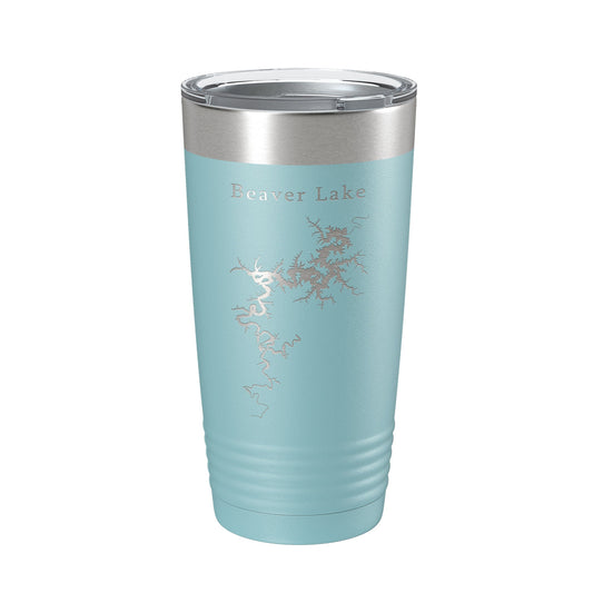 Beaver Lake Map Tumbler Travel Mug Insulated Laser Engraved Coffee Cup Arkansas 20 oz by CarveBright