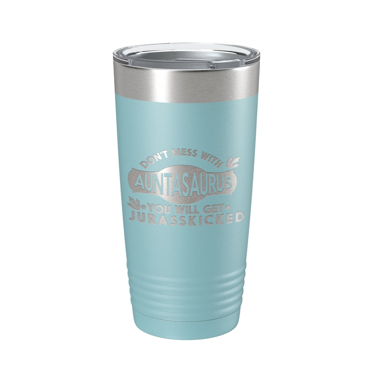 Auntasaurus Tumbler Funny Aunt Gift Travel Mug Jurassic Insulated Laser Engraved Coffee Cup Dinosaur 20 oz by CarveBright