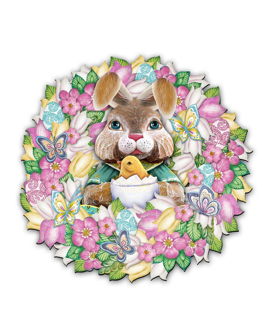Bunny Holiday Door Wreath by G. DeBrekht by G. DeBrekht
