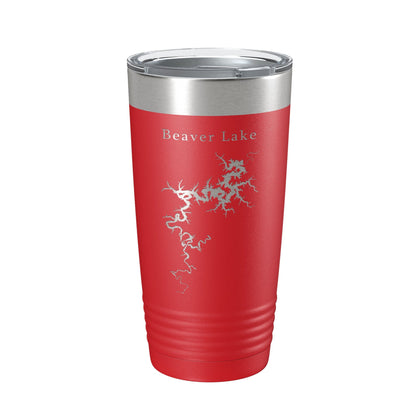 Beaver Lake Map Tumbler Travel Mug Insulated Laser Engraved Coffee Cup Arkansas 20 oz by CarveBright