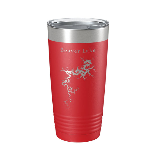 Beaver Lake Map Tumbler Travel Mug Insulated Laser Engraved Coffee Cup Arkansas 20 oz by CarveBright