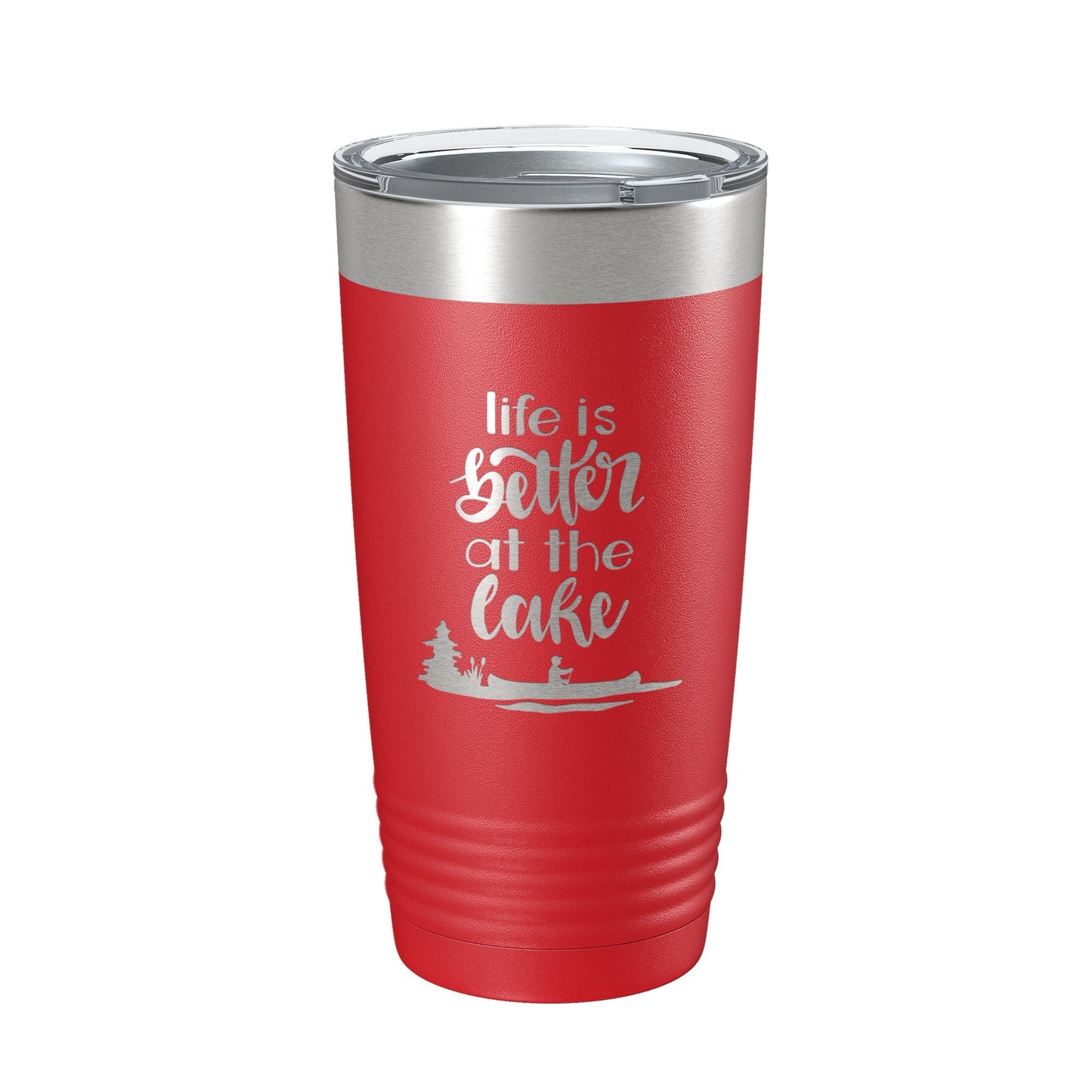 Life is Better at the Lake Lake Life Tumbler Travel Mug Insulated Laser Engraved Coffee Cup 20 oz by CarveBright