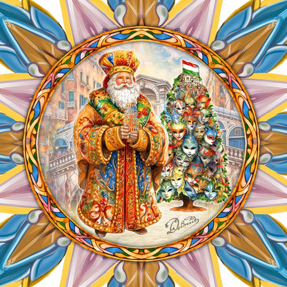 Italian-inspired Santa Tree Topper Wooden Decor by G. Debrekht - Santa Snowman Decor - 89522 by G. DeBrekht