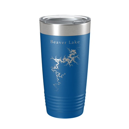 Beaver Lake Map Tumbler Travel Mug Insulated Laser Engraved Coffee Cup Arkansas 20 oz by CarveBright