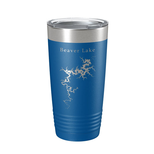 Beaver Lake Map Tumbler Travel Mug Insulated Laser Engraved Coffee Cup Arkansas 20 oz by CarveBright
