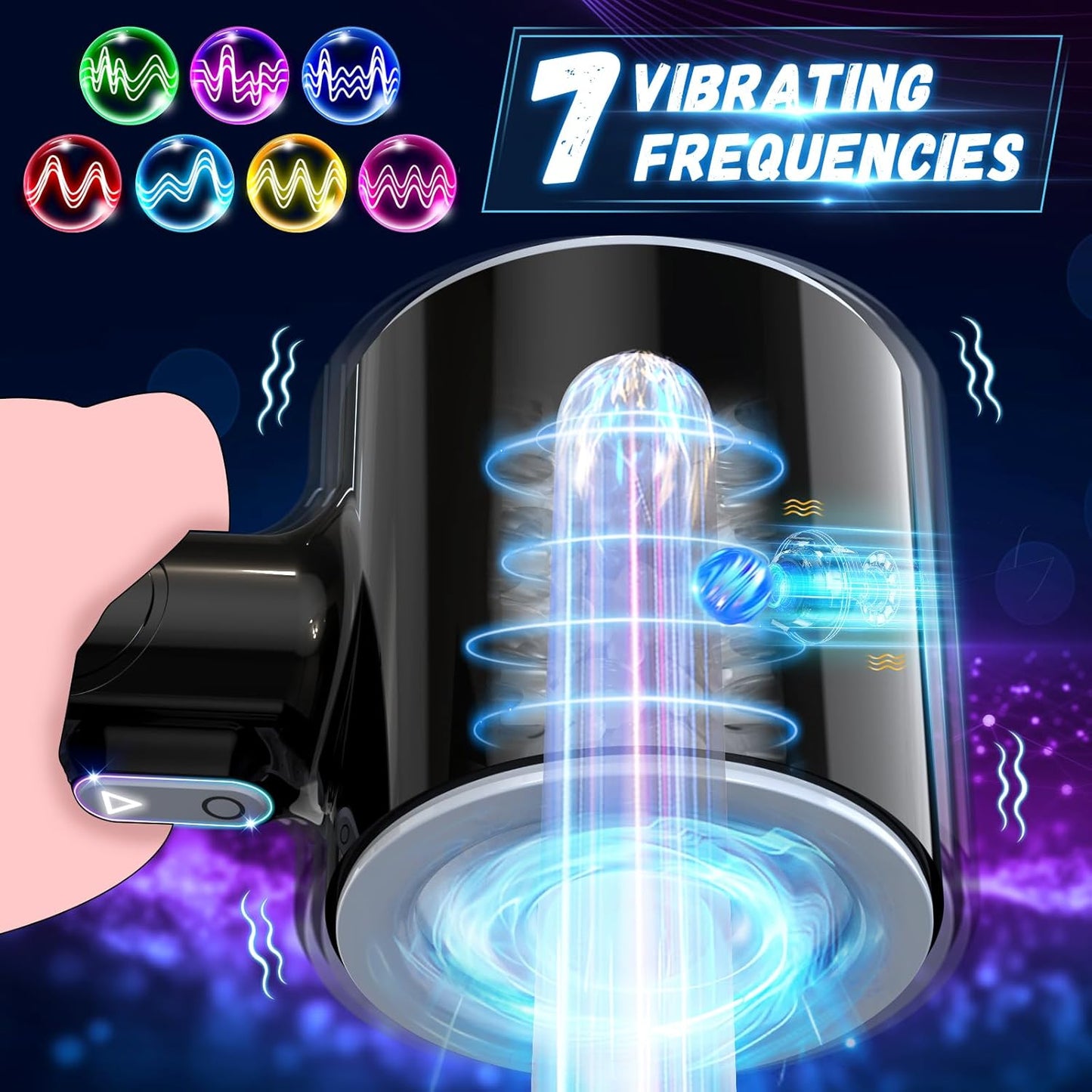 ScepterPlay Automatic Vibrating Thrusting Masturbator with Ribbed Dual Sleeve SinfulX