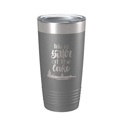 Life is Better at the Lake Lake Life Tumbler Travel Mug Insulated Laser Engraved Coffee Cup 20 oz by CarveBright