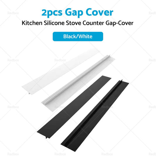 2PCS Kitchen Silicone Stove Counter Gap-Cover Oven Guard Spill Seal Slit Filler Easy pick box