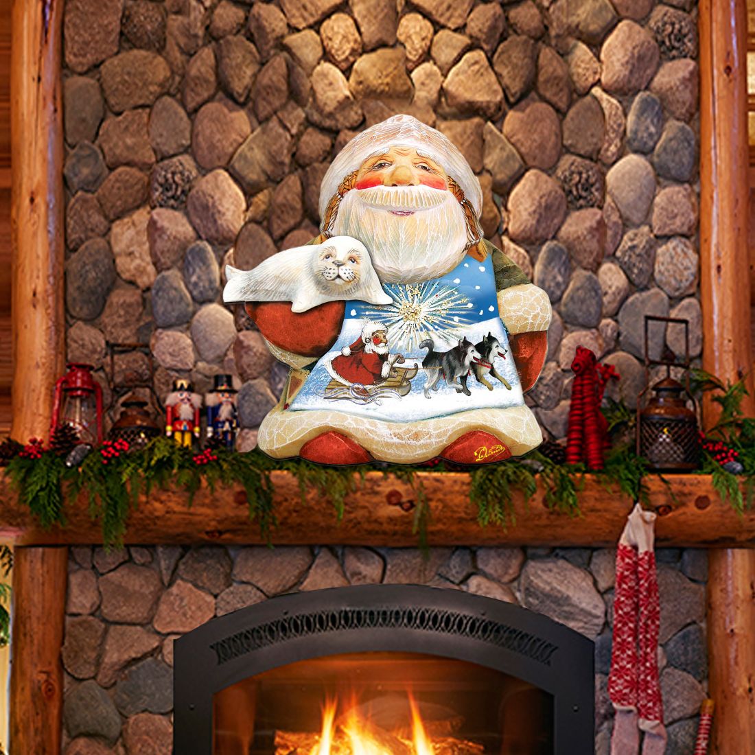 Northern Light Santa Holiday Door Decor by G. DeBrekht - Christmas Decor - 8151844H by G. DeBrekht