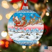 Up-Up and Away Glass Ornament by D. Gelsinger - Christmas Santa Snowman Decor - 71160 by G.DeBrekht