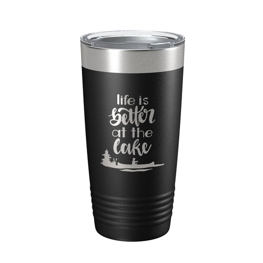 Life is Better at the Lake Lake Life Tumbler Travel Mug Insulated Laser Engraved Coffee Cup 20 oz by CarveBright