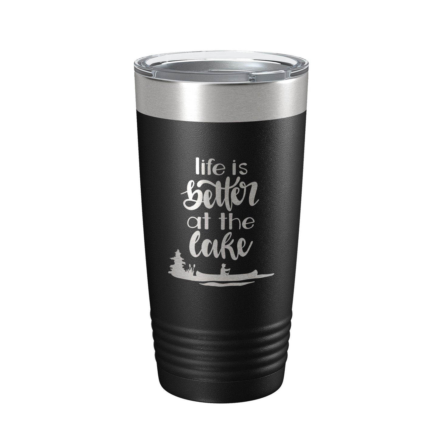 Life is Better at the Lake Lake Life Tumbler Travel Mug Insulated Laser Engraved Coffee Cup 20 oz by CarveBright