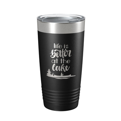 Life is Better at the Lake Lake Life Tumbler Travel Mug Insulated Laser Engraved Coffee Cup 20 oz by CarveBright