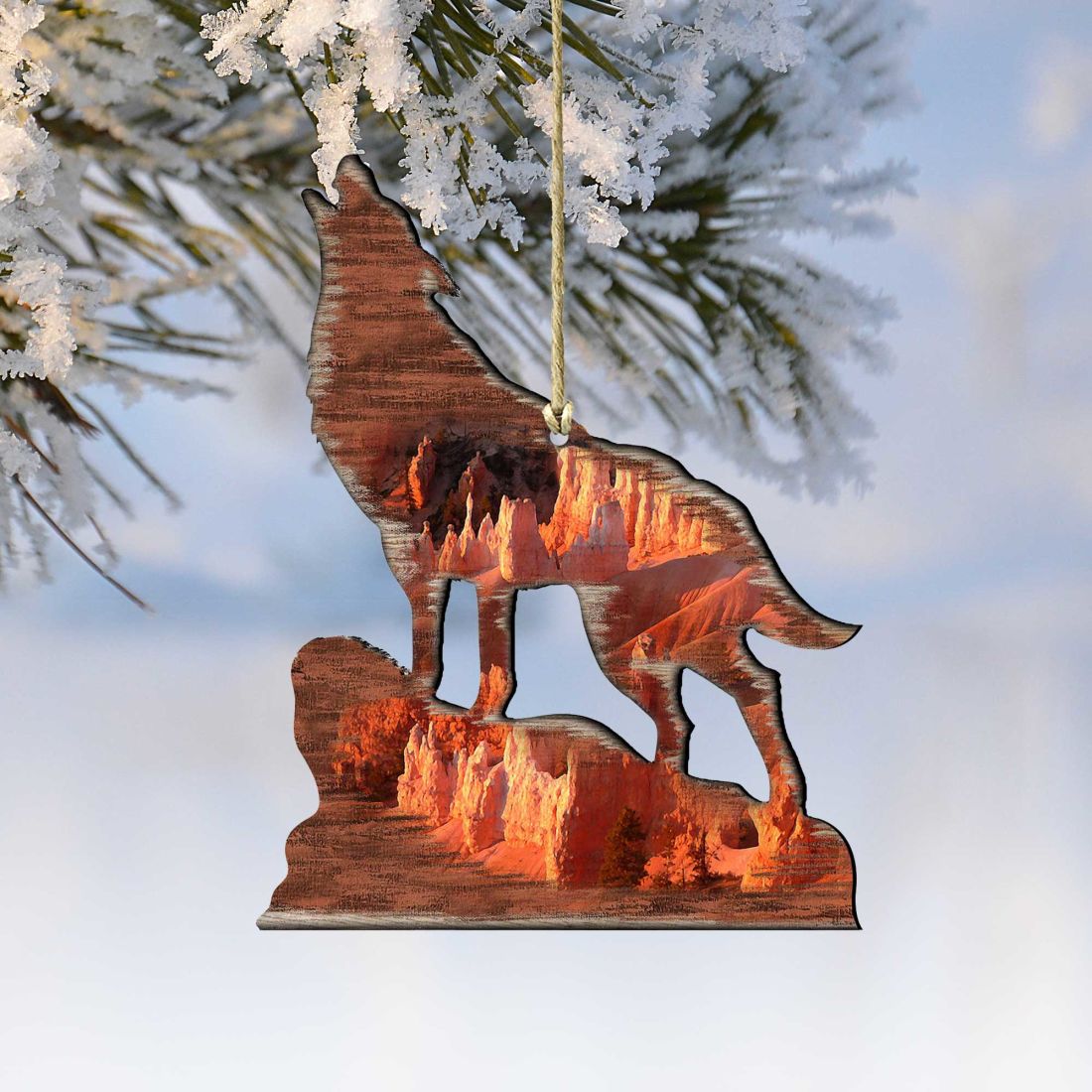 Howling Wolf Wooden Ornaments by Nature Wonders - Wildlife Holiday Decor - 8198227-3 by Nature's Wonders