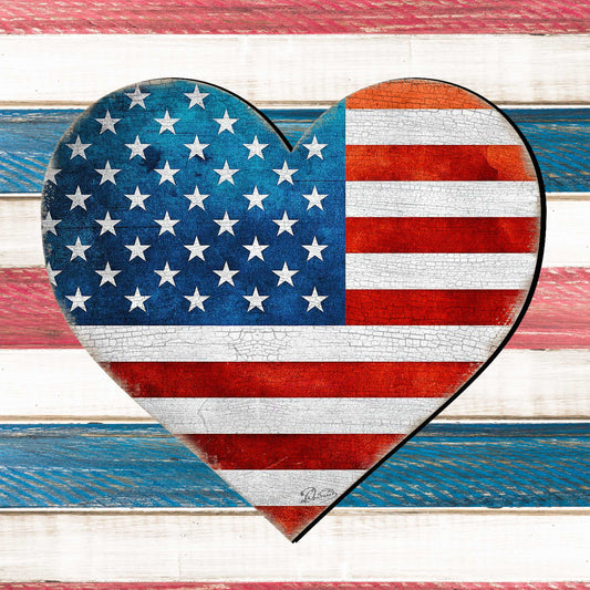Patriotic Heart Decorative Holiday Door Decor - American Christmas Decor - 8187130-2H by Designocracy