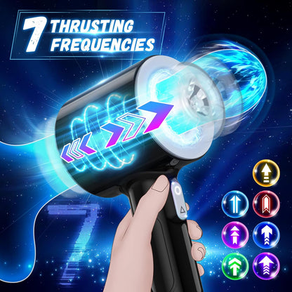 ScepterPlay Automatic Vibrating Thrusting Masturbator with Ribbed Dual Sleeve SinfulX