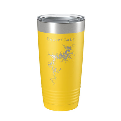Beaver Lake Map Tumbler Travel Mug Insulated Laser Engraved Coffee Cup Arkansas 20 oz by CarveBright
