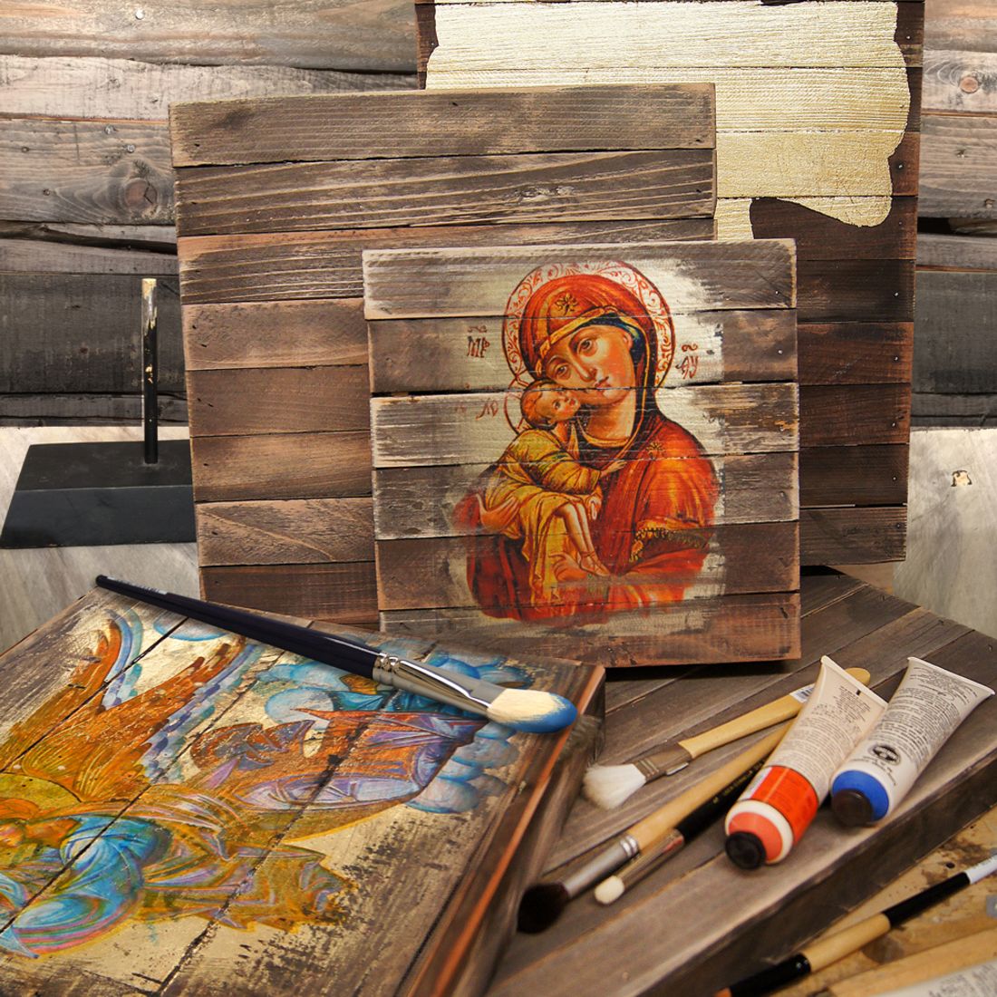 Testament Trinity Religious Orthodox Sacred Icon Ornament - Inspirational Icon Decor - 87015 by Designocracy